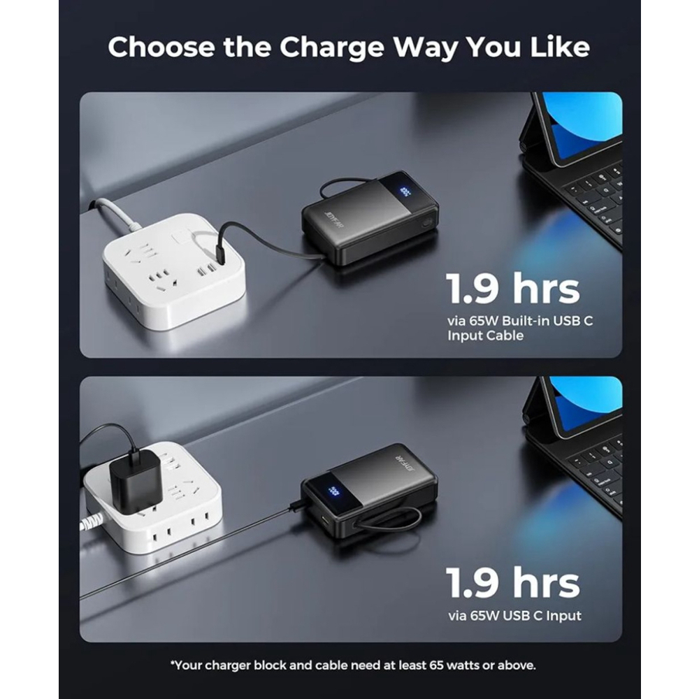 Portable Charger Power Bank 30000mAh 65W Laptop Travel Essentials Battery Pack - Picture 7 of 11